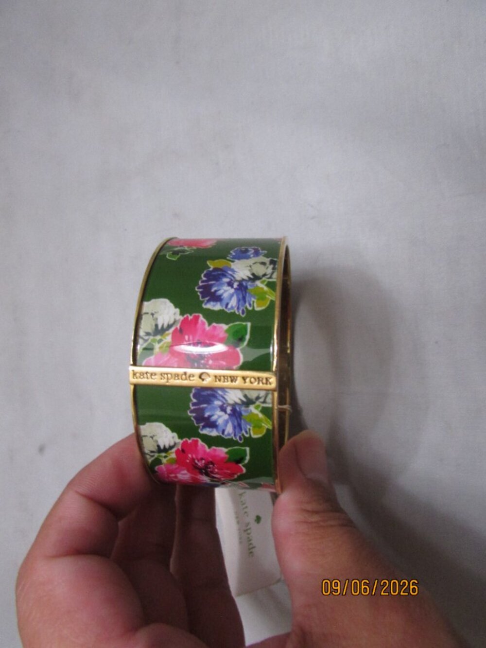 Kate Spade New York Paper Bangle Bracelet Spring Blooms Collection Green NWT